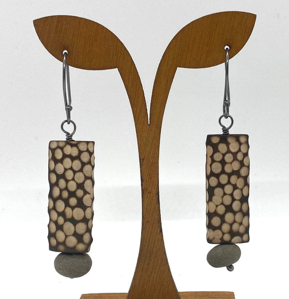 Carved Wood Earrings by Jennifer Nunnelee