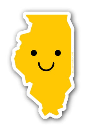 Smiley Face Illinois Sticker by Bozz Prints