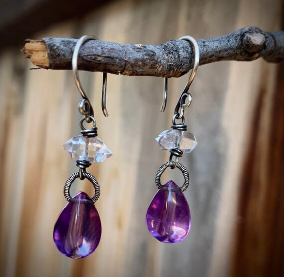 Sparkling Grape Earrings by Karen Gilbert