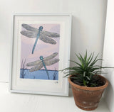 Dragonflies Silkscreen Print by Allison and Jonathan Metzger