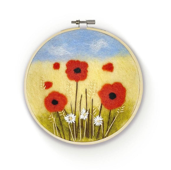 Poppies in a Hoop Needle Felting Craft Kit by The Crafty Kit Company