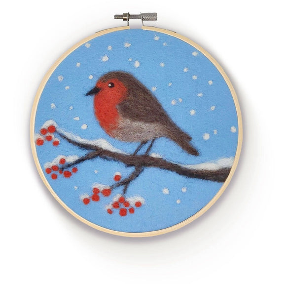 Robin in a Hoop Needle Felting Craft Kit by The Crafty Kit Company