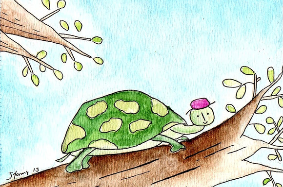 Turtle Blank Greeting Card by Stormy Mochal