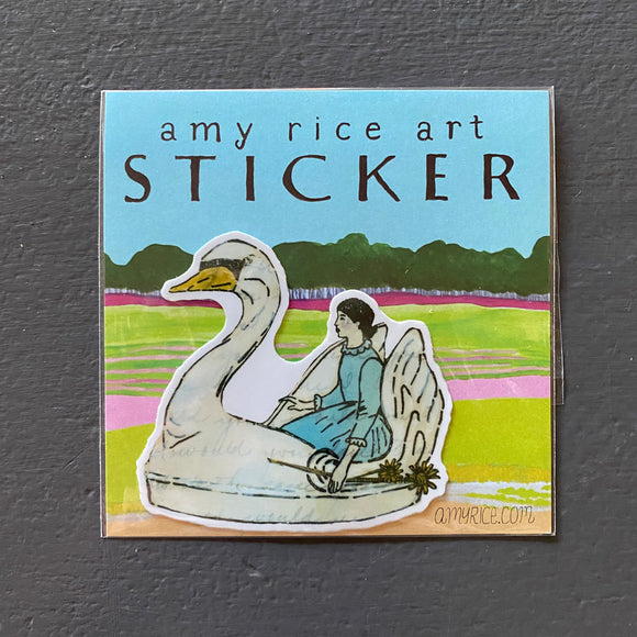 Swan Sticker by Amy Rice