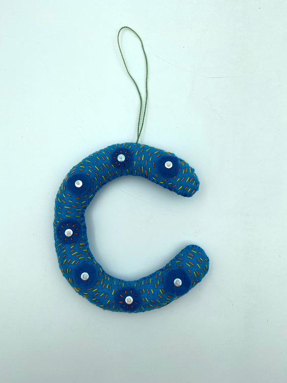 Felt Monogram Ornament - 'C' by Abby Schrup