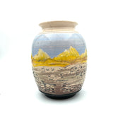 Raku 7.75" Mountain Vase by Chad Jerzak
