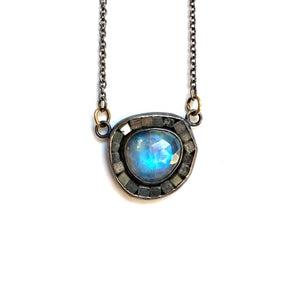 Diamond Frame Necklace with Moonstone by Austin Titus