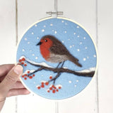 Robin in a Hoop Needle Felting Craft Kit by The Crafty Kit Company
