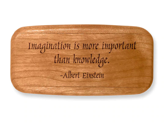 Albert Einstein Imagination Quote 4” Medium Wide Secret Box by Heartwood Creations
