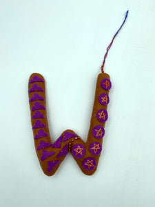 Felt Monogram Ornament - 'W' by Abby Schrup