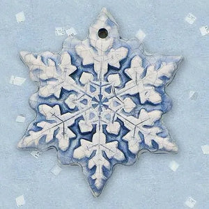 Snowflake IV Ceramic Ornament by Mary DeCaprio