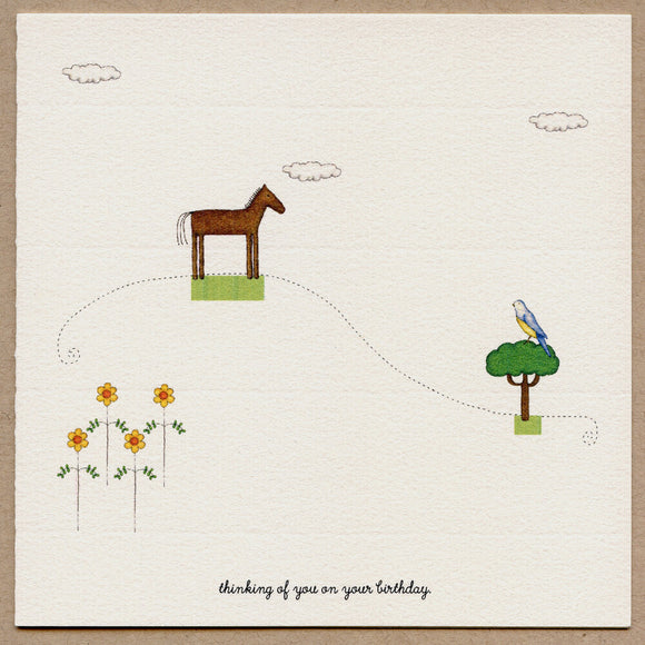 Thinking of You Birthday Greeting Card by Beth Mueller
