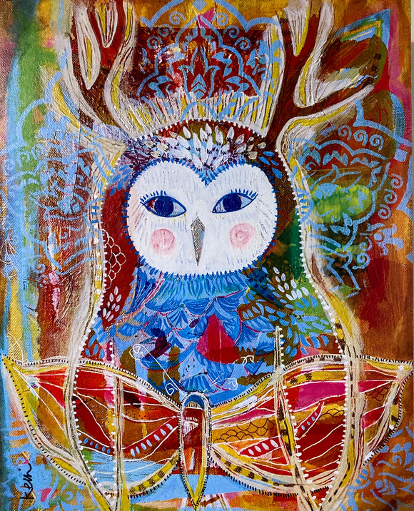 Forest Owl Reproduction on Board by Kelli May-Krenz