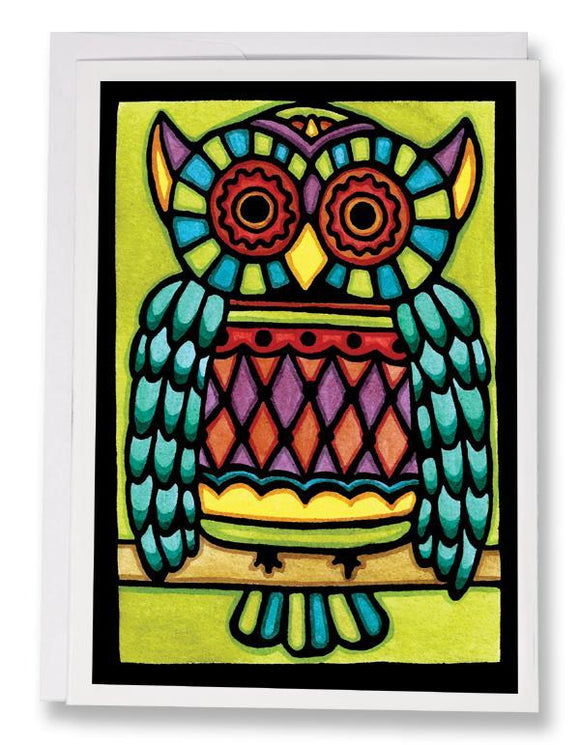 Owl Greeting Card by Sarah Angst