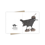 Fall Forager Grackle Card by Burdock & Bramble