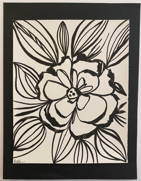 Black and White Floral by Kelli May-Krenz
