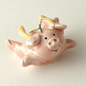 When Pigs Fly Ceramic "Little Guy" Ornament by Cindy Pacileo