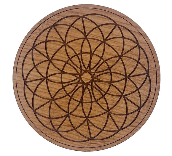 Sacred Geo II Wood Coaster by Woodcutts