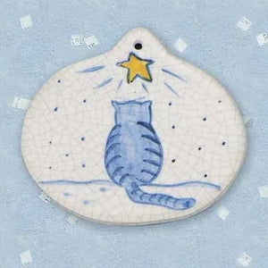 Orion the Cat Ceramic Ornament by Mary DeCaprio