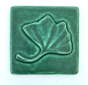 Gingko Leaf 4" x 4" Tile by Whistling Frog