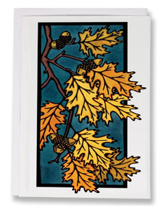 Oak Leaves Greeting Card by Sarah Angst