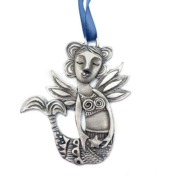 Mermaid Angel Ornament by Leandra Drumm Designs