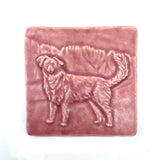 Australian Shepherd Dog With Tail 4" x 4" Tile by Whistling Frog
