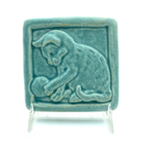 Kitten with Yarn 3" x 3" Tile by Whistling Frog