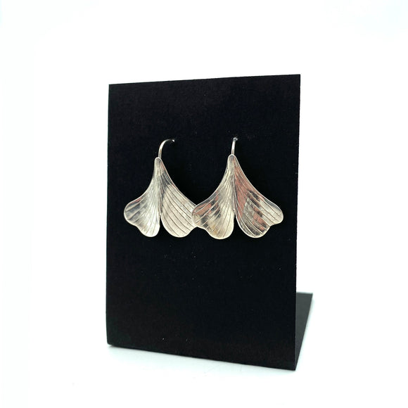 Inverted Gingko Leaf Earrings by Thomas Kuhner