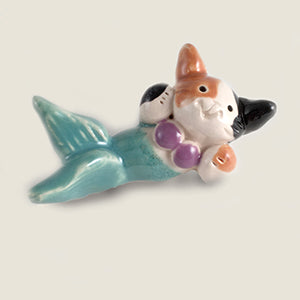 Mermaid Calico Cat Ceramic 