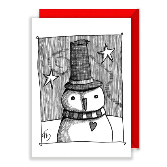 Snowman Greeting Card by Keith Huie