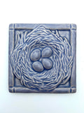 Bluebird Nest 4" x 4" Tile by Whistling Frog