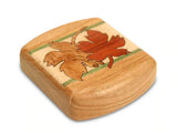 Maple Leaves Marquetry 2” Flat Wide Secret Box by Heartwood Creations