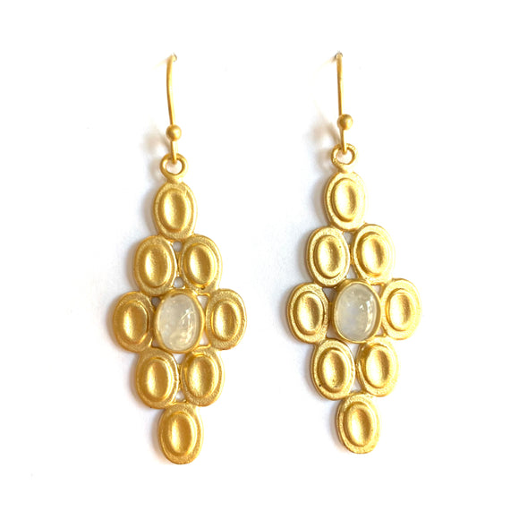 Moonstone Oval Mosaic Earrings by Austin Titus