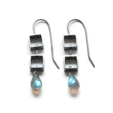 Tumbling Mini Square Earrings by Ashka Dymel