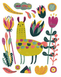 Llama Botanical Greeting Card by Honeyberry Studios