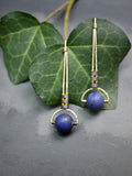 Half Moon Drop Earrings with Lapis by Brianna Kenyon