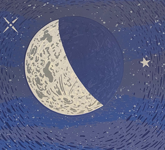 Moon: Midnight Waxing Silkscreen Print by Allison and Jonathan Metzger