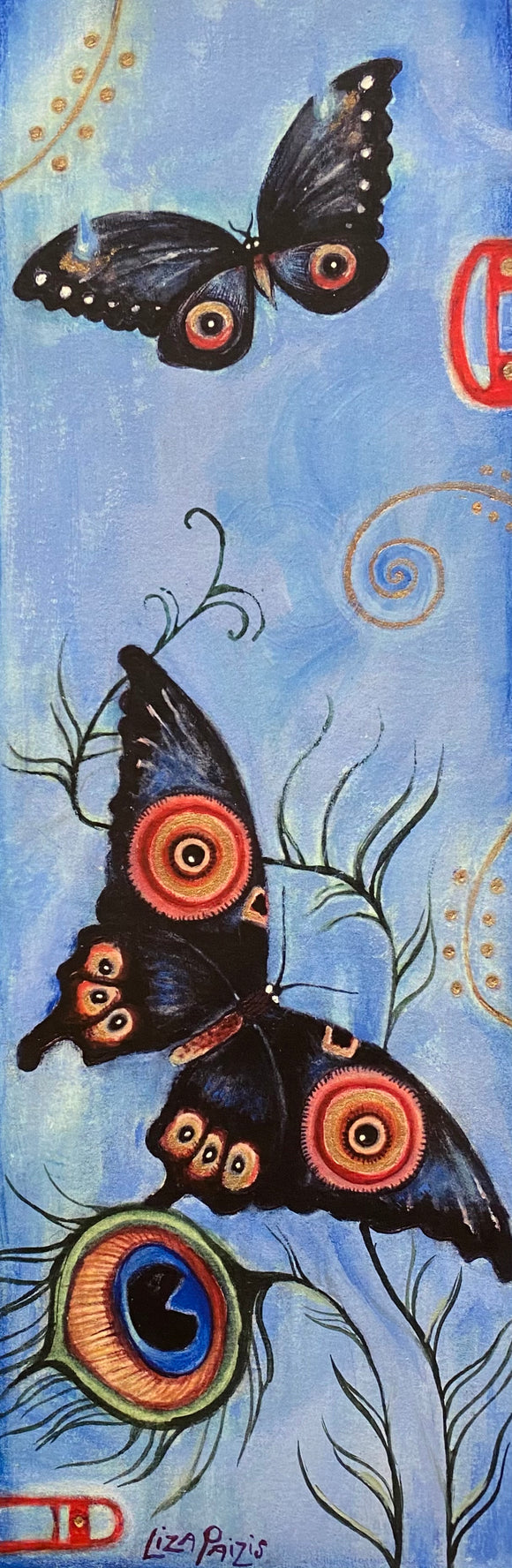 Japanese Butterflies Reproduction by Liza Paizis