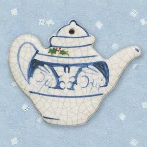 Teapot Ceramic Ornament by Mary DeCaprio