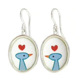 Love Bird Enamel Earrings by Mark Poulin