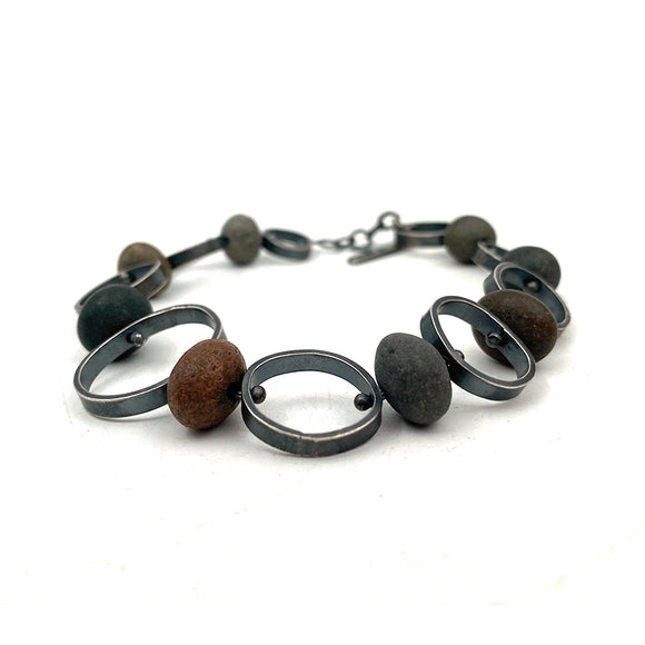 Ovals and Rocks Bracelet by Jennifer Nunnelee