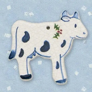 Cow Ceramic Ornament by Mary DeCaprio