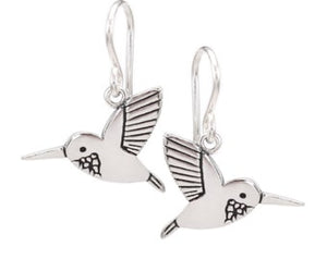 Hummingbird Sterling Silver Earrings by Mark Poulin