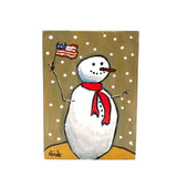 Snowman and American Flag Block by David Hinds