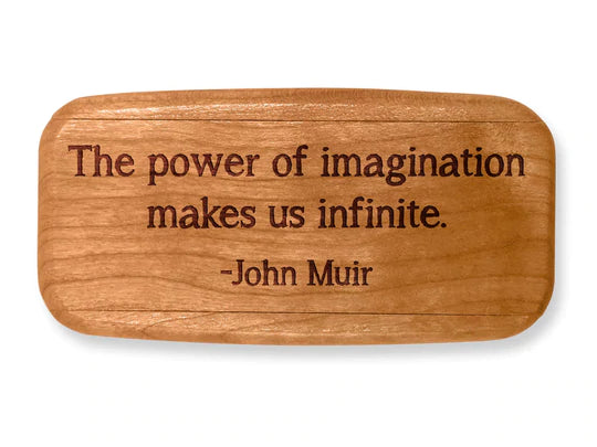 John Muir Imagination Quote 4” Medium Wide Secret Box by Heartwood Creations