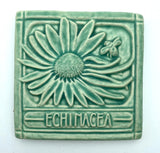 Echinacea 4" x 4" Tile by Whistling Frog