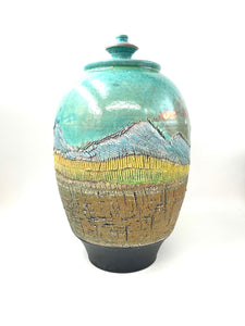 Raku 14" Mountain Jar by Chad Jerzak