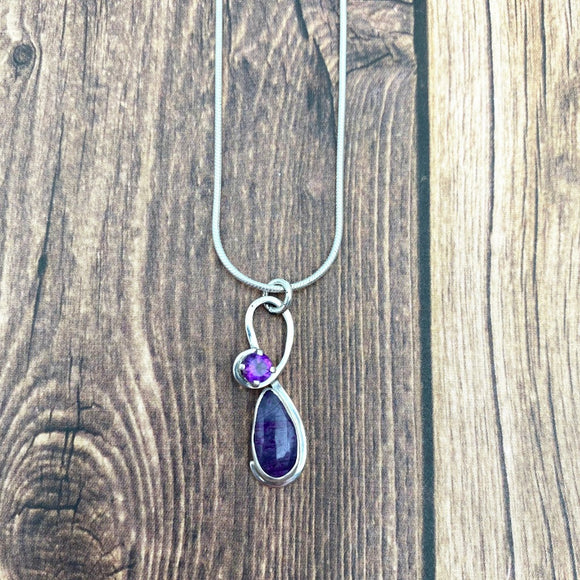 Sugilite and Amethyst Necklace by Margie Magnuson