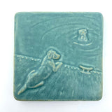 Dog with Otter 4" x 4" Tile by Whistling Frog